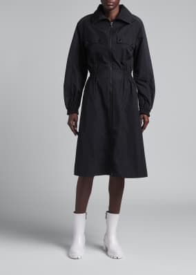 Zip-Up A-Line Utility Dress