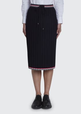 Accordion Pleated Drawstring Skirt