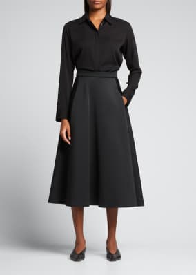 Elea A-Line Jersey Midi Skirt
