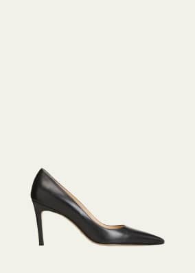 Stuart Leather Stiletto Pumps