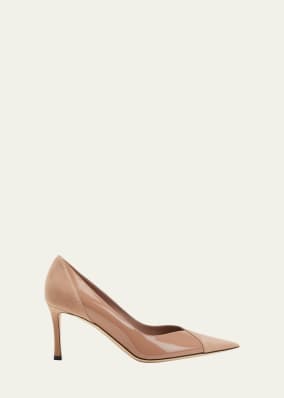 Cass 75mm Mixed Leather Pumps
