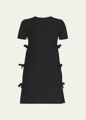 Bow Side Crepe Mini Dress