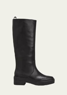 Tall Leather Pull-On Boots