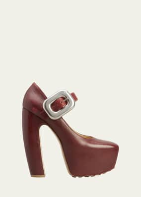 Lambskin Mary Jane Platform Pumps