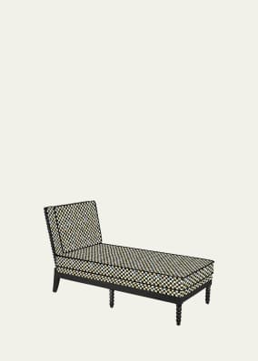 Spindle Check Outdoor Chaise 