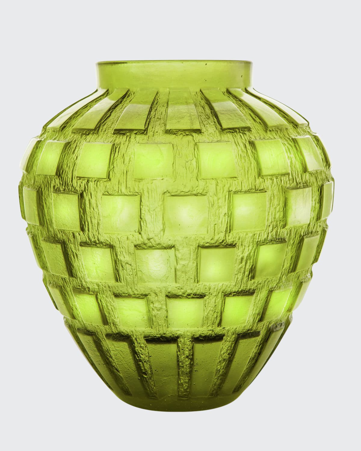 Daum Olive-green Rhythms Vase