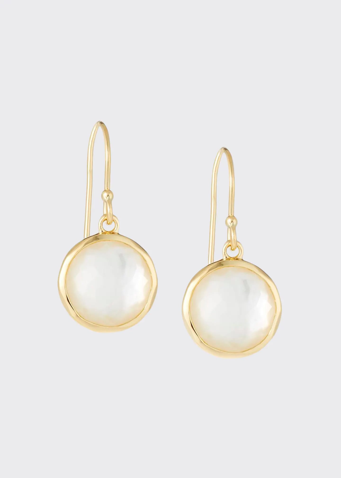 Ippolita Lollipop Mini Earrings In 18k Gold With Clear Quartz And Mother-of-pearl Doublet