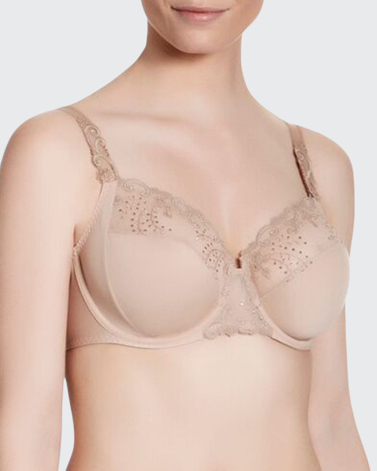 Simone Perele Delice Floral-embroidered Full Cup Bra In Moonlight