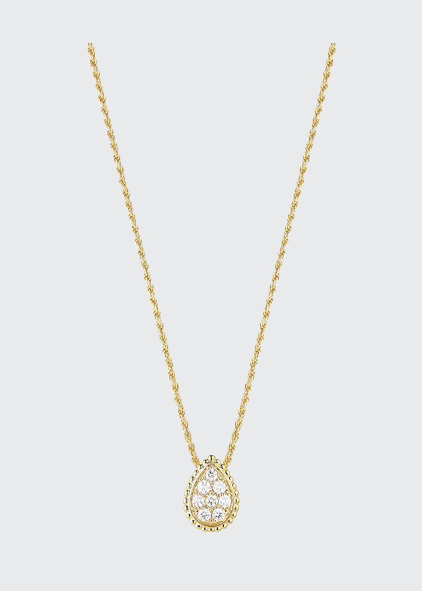 Boucheron Serpent Boheme Extra Small Diamond Pendant Necklace in Yellow Gold