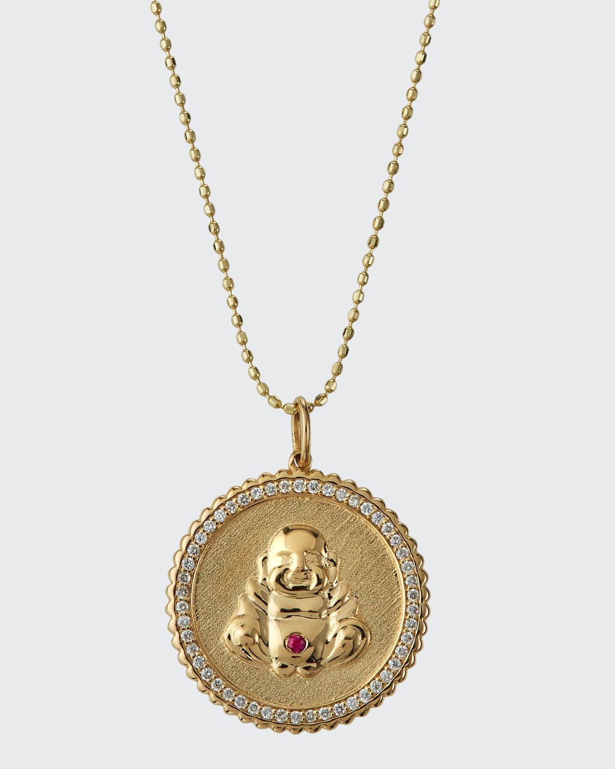Sydney Evan 14k Buddha Coin Pendant Necklace With Diamonds