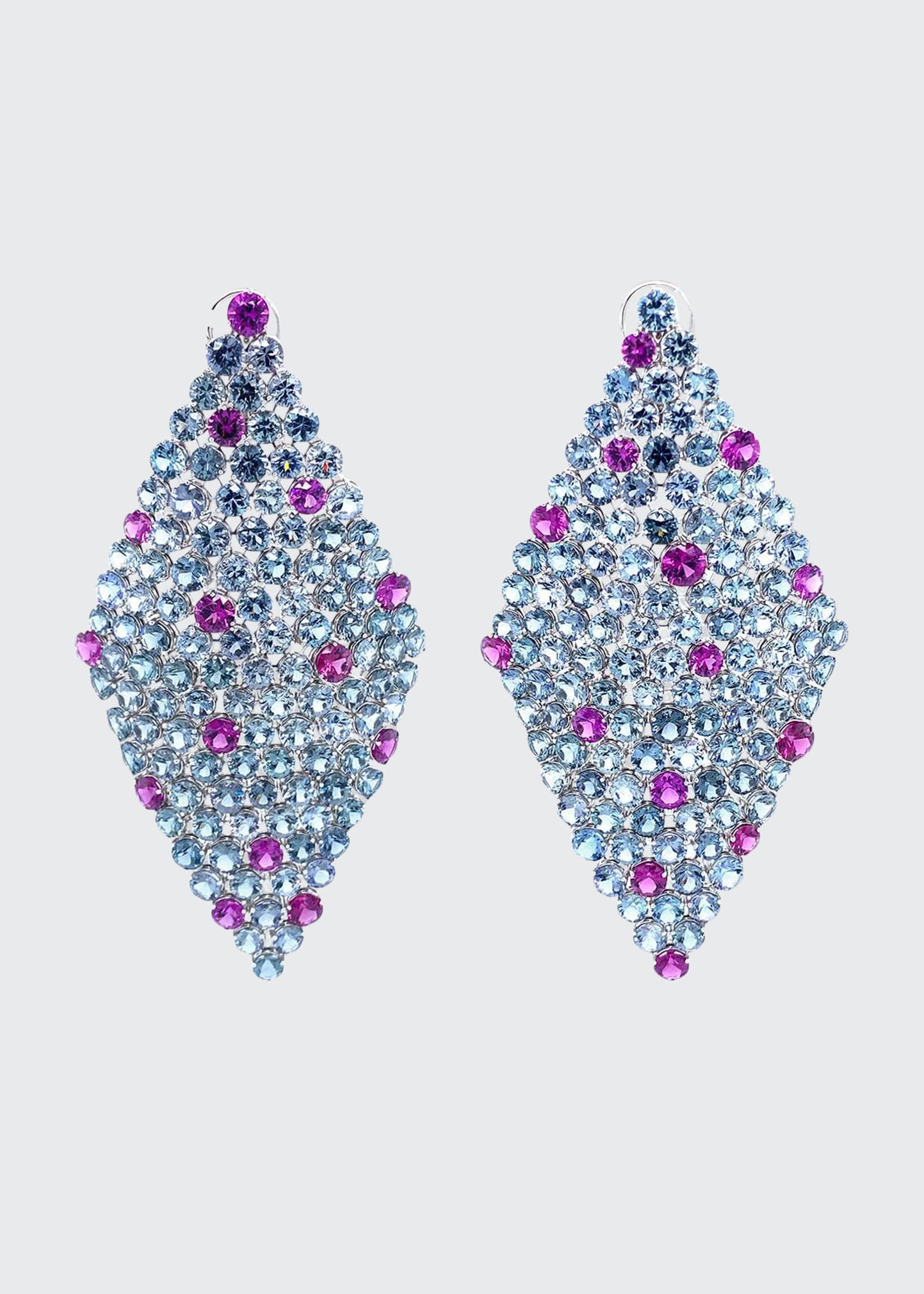 Bayco Round Gray Spinels and Rhodolite Garnet Earrings