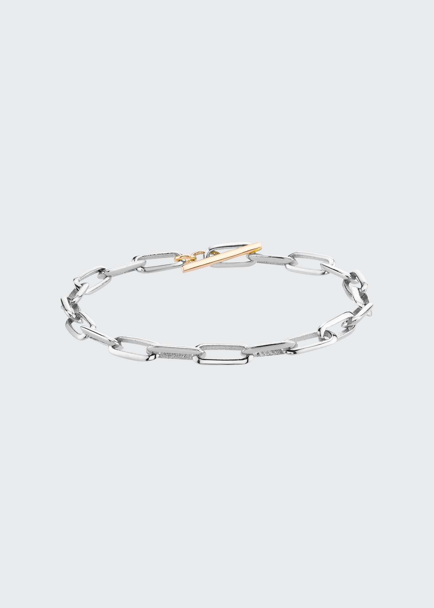 Lizzie Mandler Fine Jewelry Silver Edge Oval Link Chain Bracelet