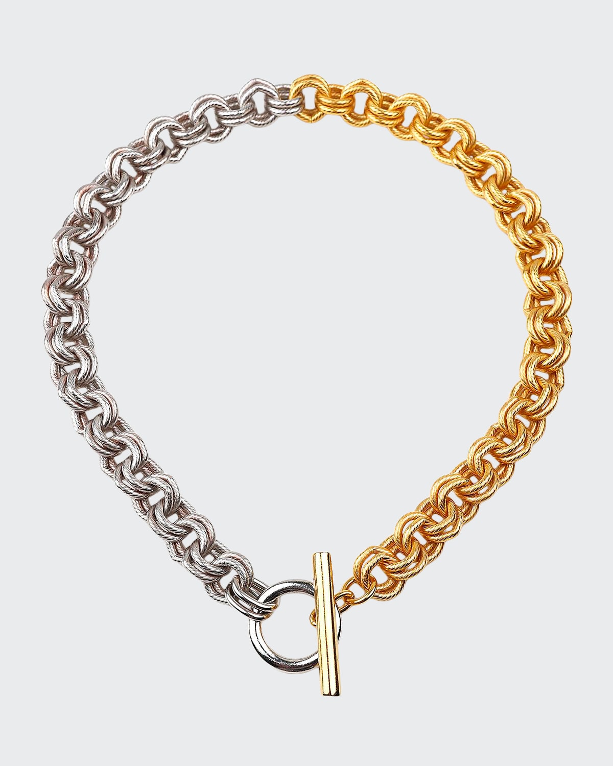 Ben-amun Two-tone Double Circle Links Necklace
