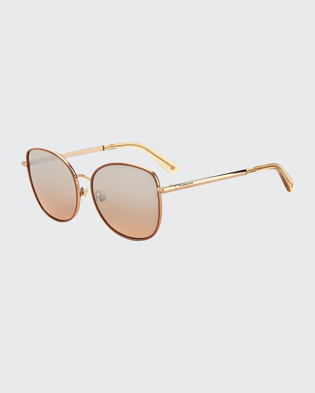 Kate Spade Maryam 56mm Gradient Polarized Cat Eye Sunglasses In Rose Gold