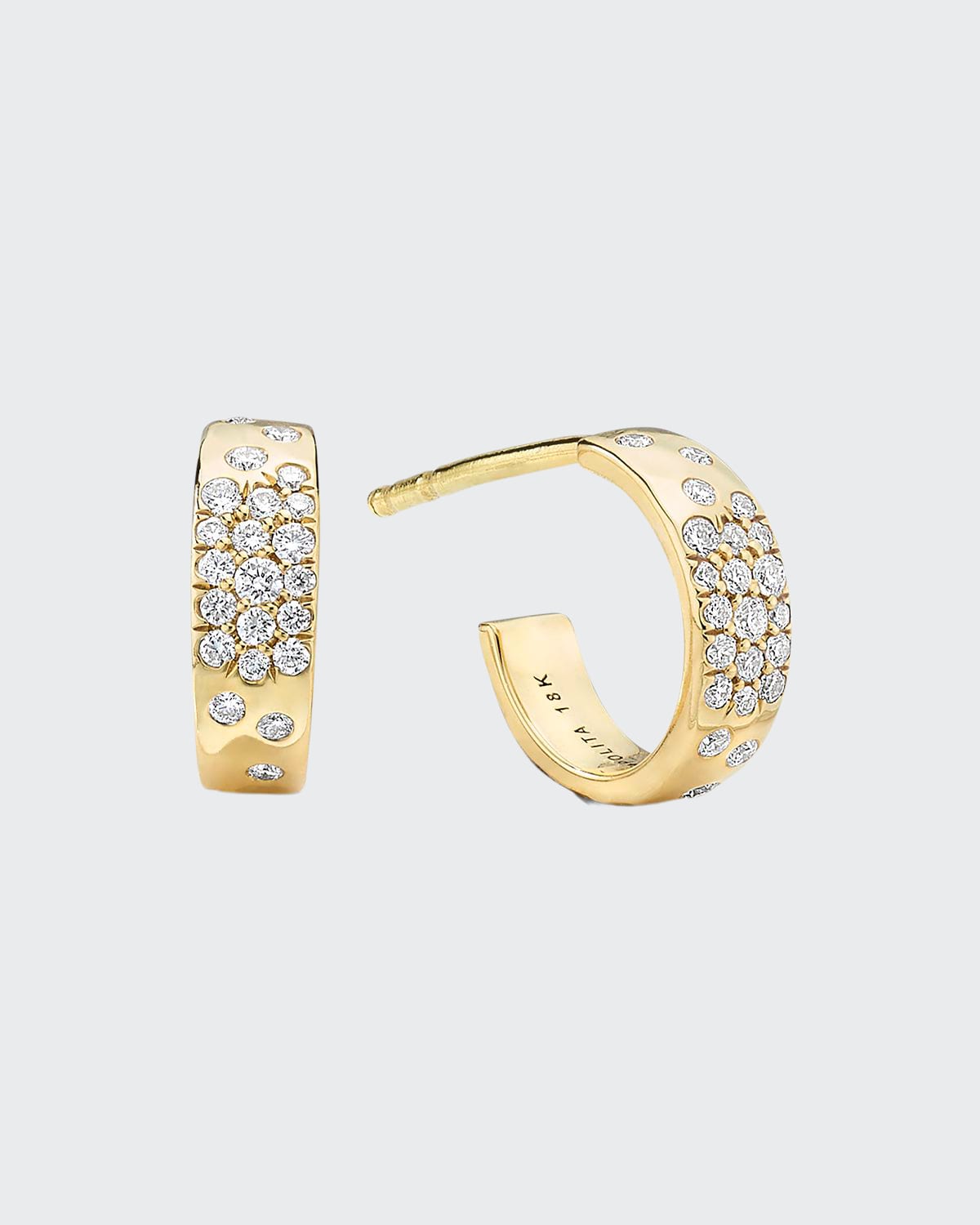 Ippolita 18k Gold Stardust Mini Huggie Hoop Earrings With Diamonds