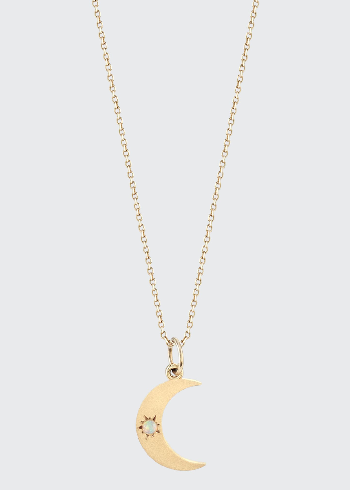 Andrea Fohrman Crescent Moon Phase Necklace With Opal Center