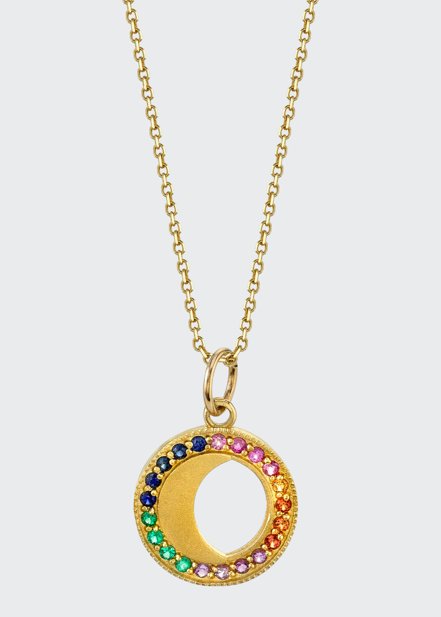 Andrea Fohrman Waning Waxing Moon Phase Multi-sapphire Necklace