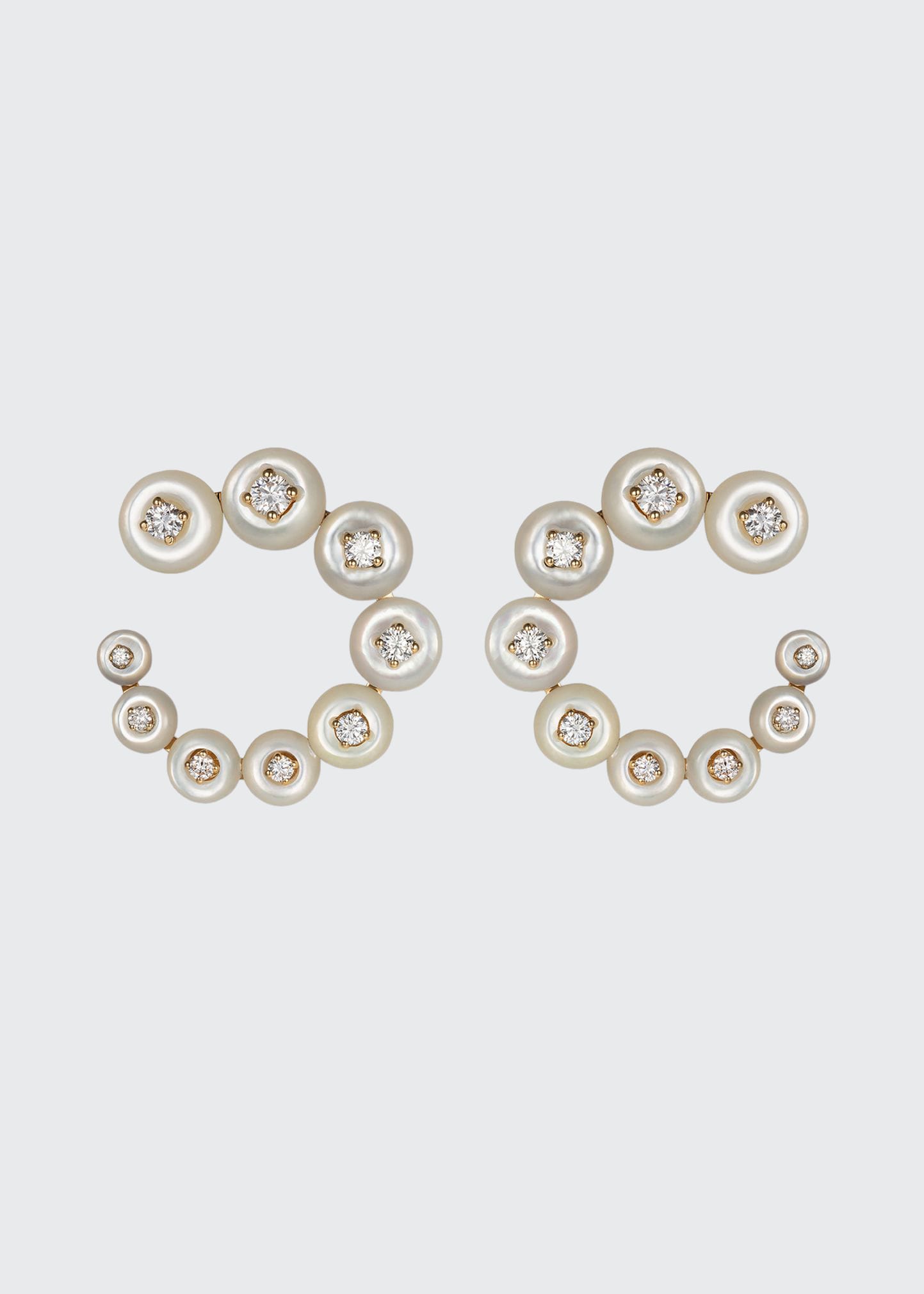 Fernando Jorge Surrounding Small Circle Earrings with Mother-of-Pearl