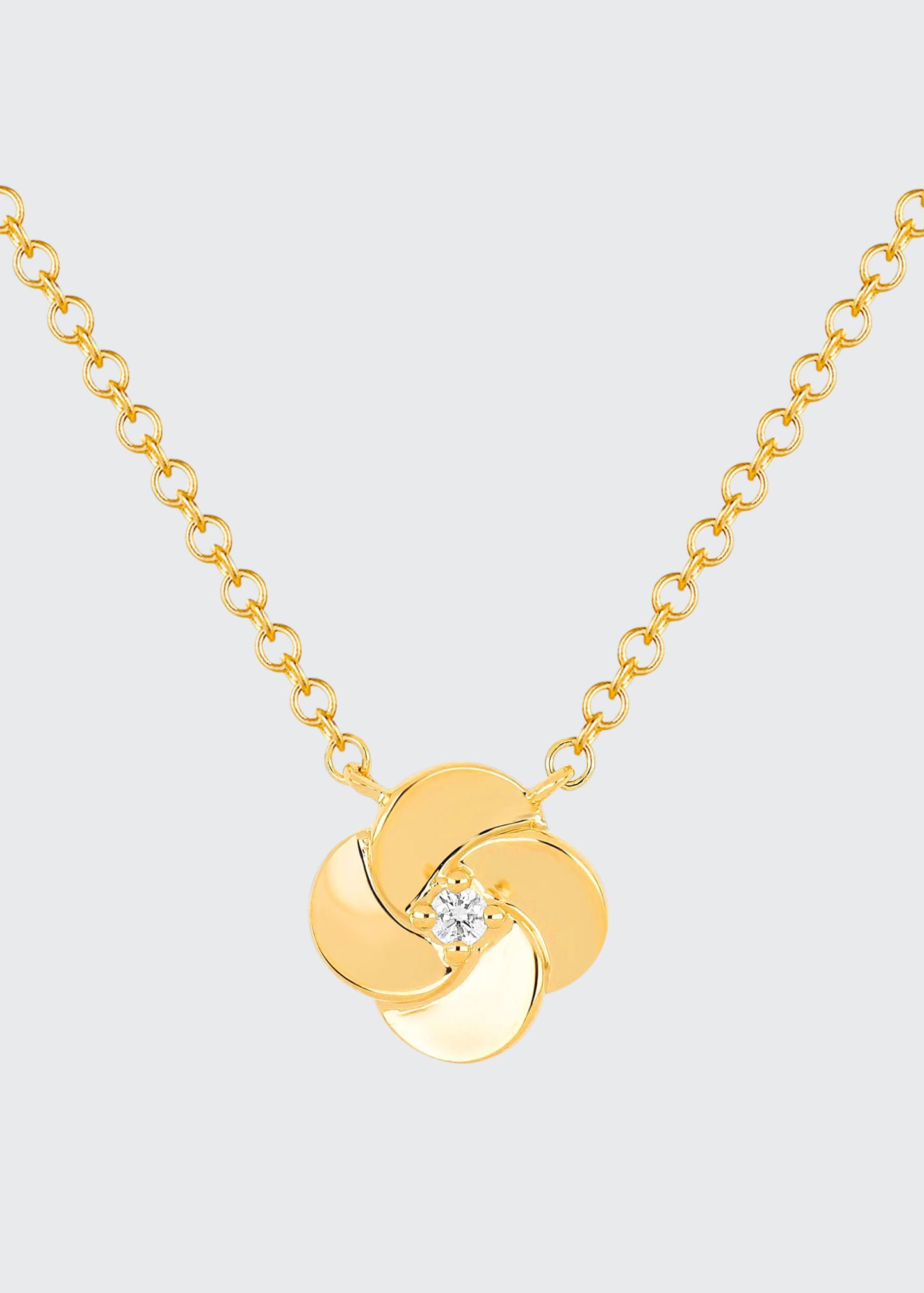 Ef Collection Petal Necklace With Center Diamond