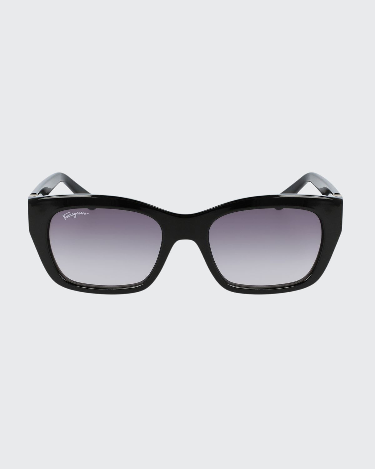 Ferragamo Rectangular Bio-injected Plastic Sunglasses In Black