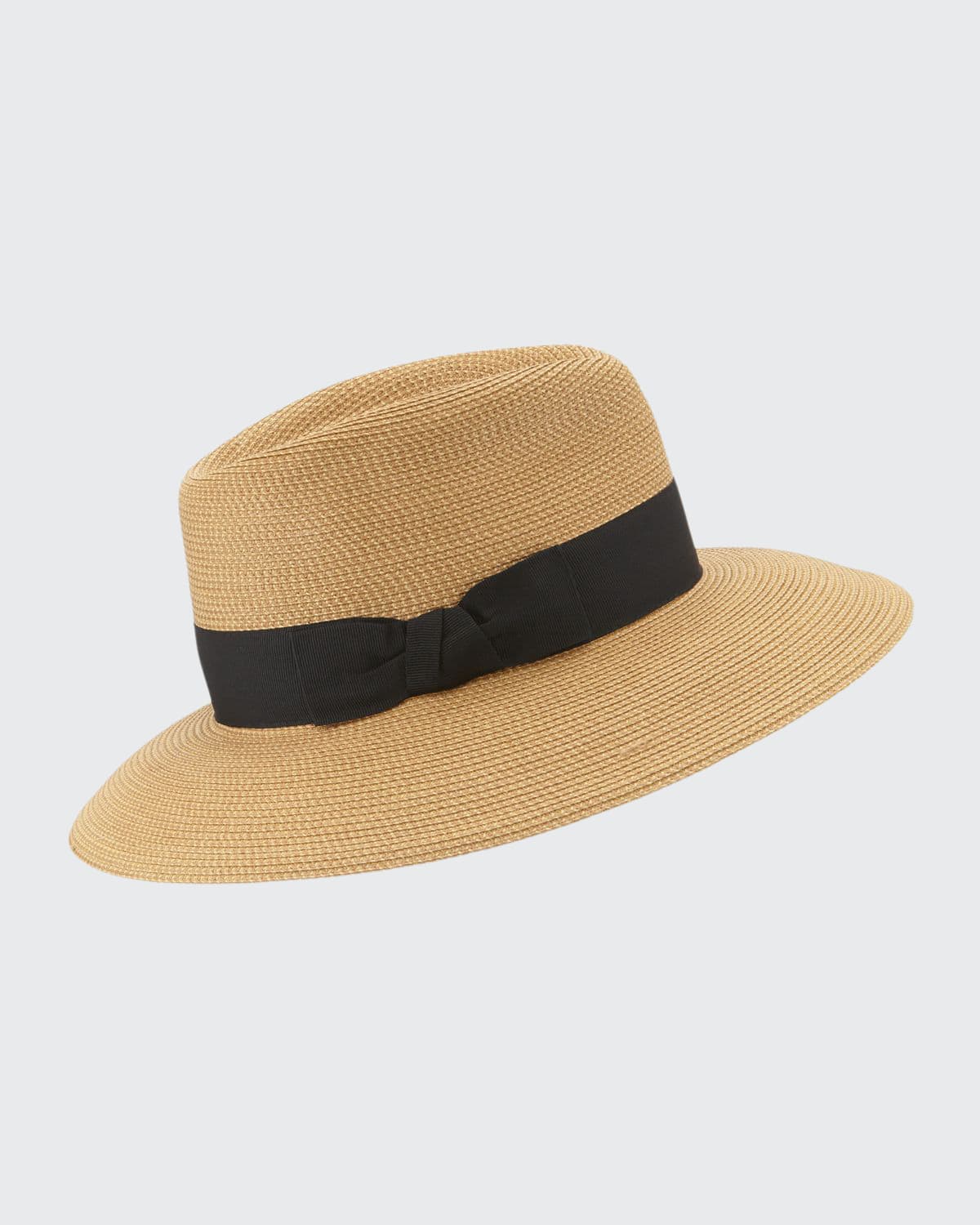 Eric Javits Phoenix Woven Boater Hat, Natural/black In Natural / Black