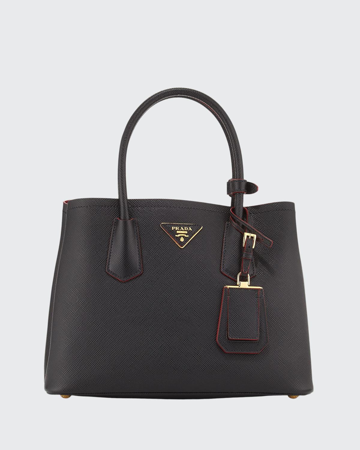 Prada Saffiano Leather Small Double Bag - Bergdorf Goodman