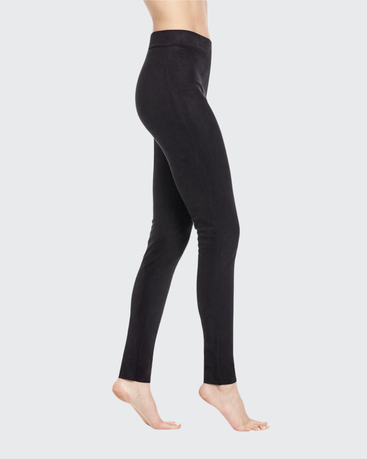 Wolford Faux-Suede Velour Leggings, Black