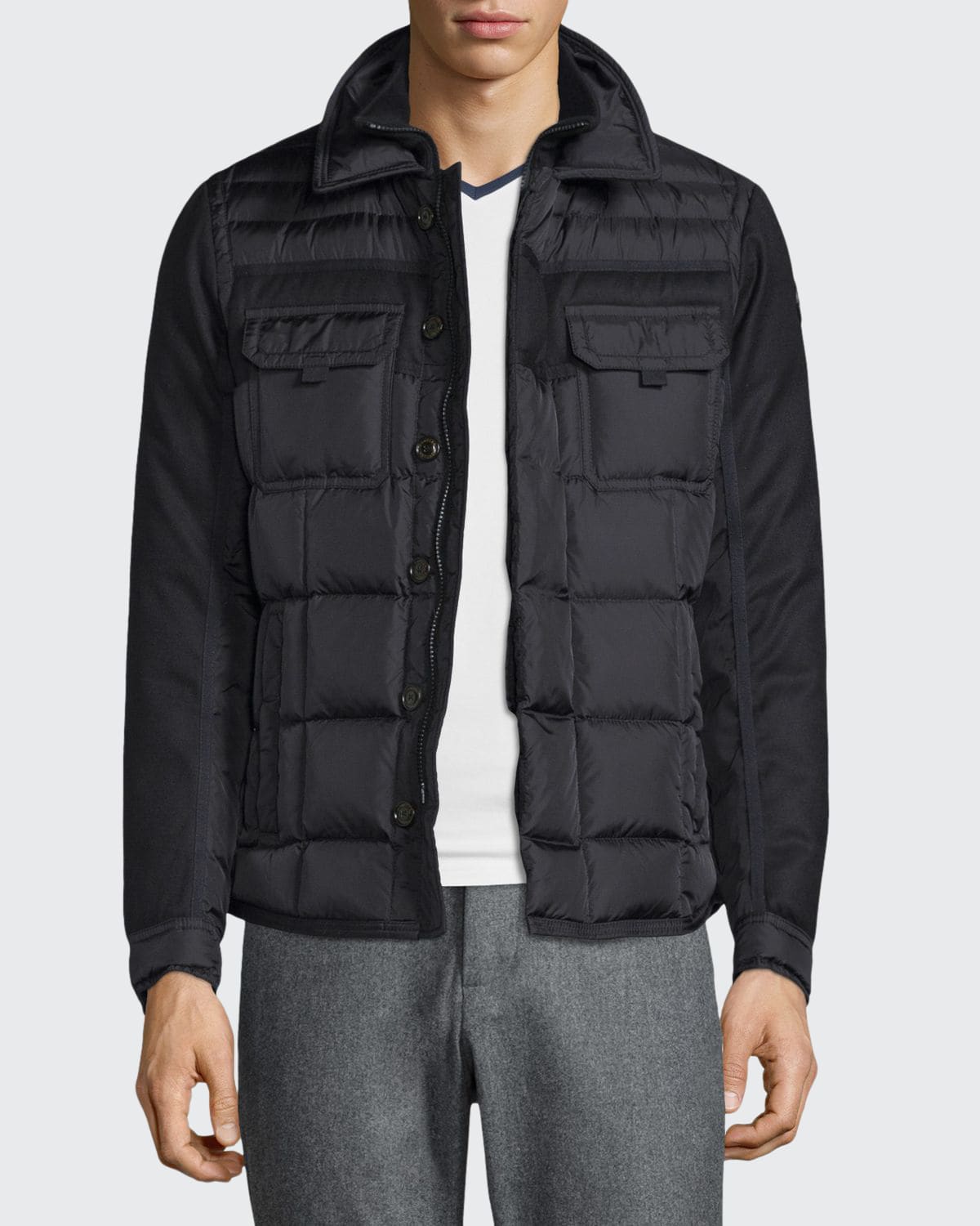 Moncler mixed media store puffer jacket