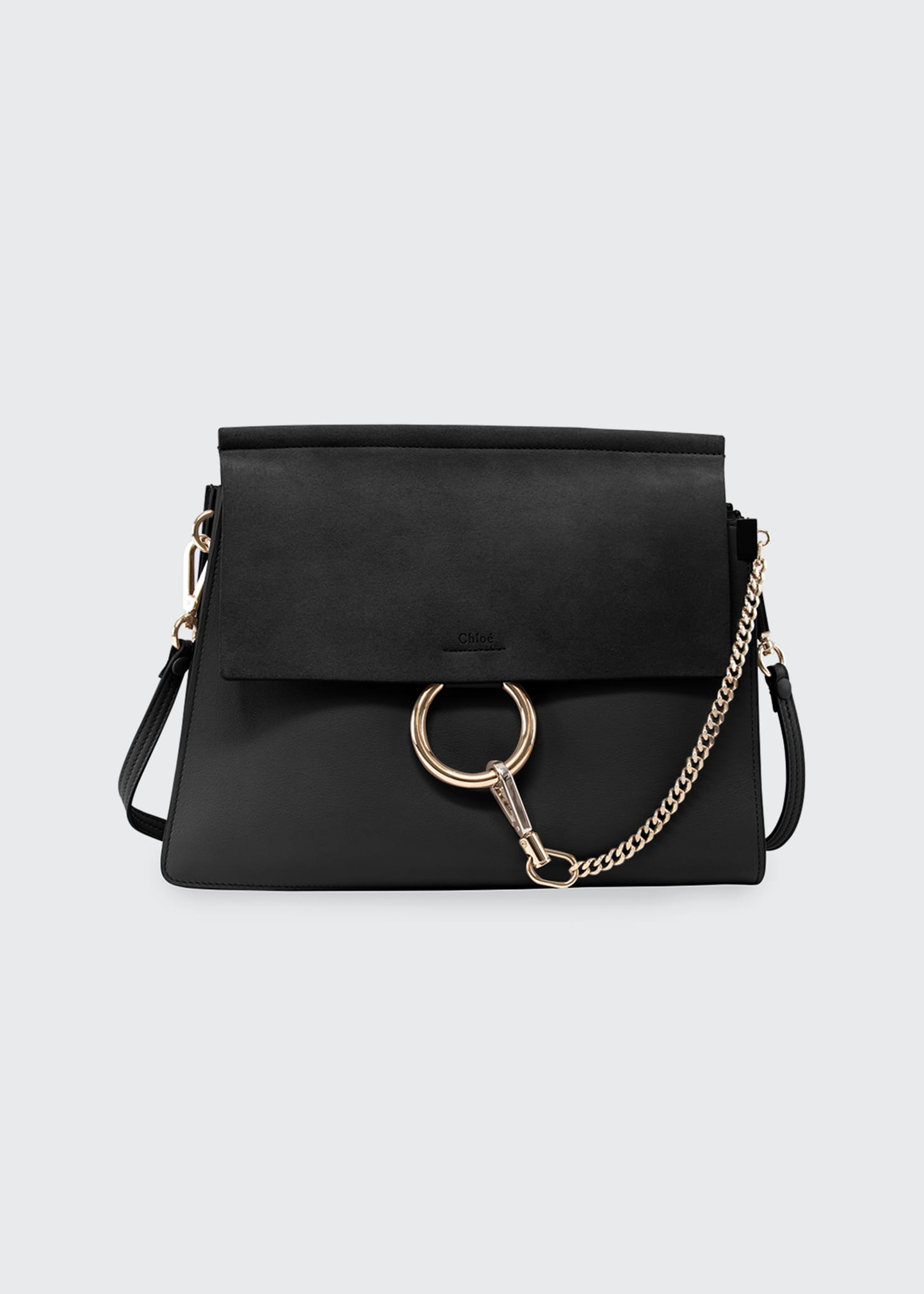 Chloe Faye Medium Leather/Suede Bag, Caramel