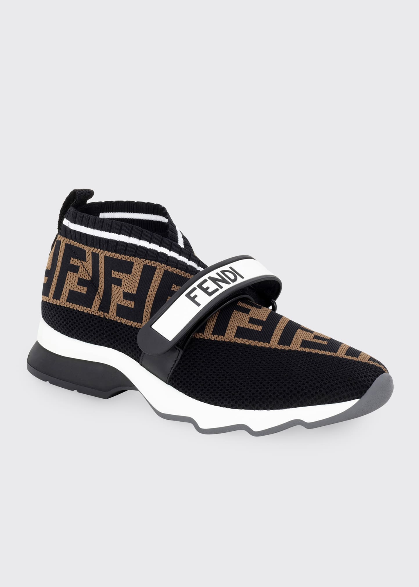 fendi women's rockoko high top knit sneakers