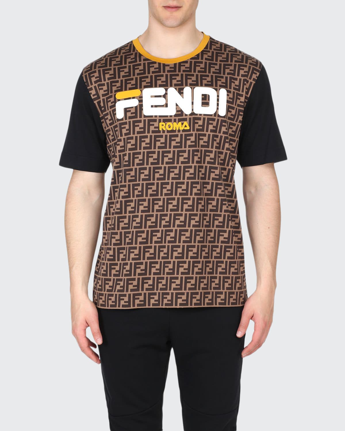 Men s Fendi Mania Logo Graphic T Shirt