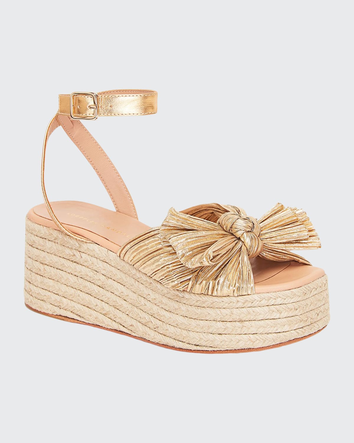 Loeffler Randall Pleated Knot Espadrilles Gold