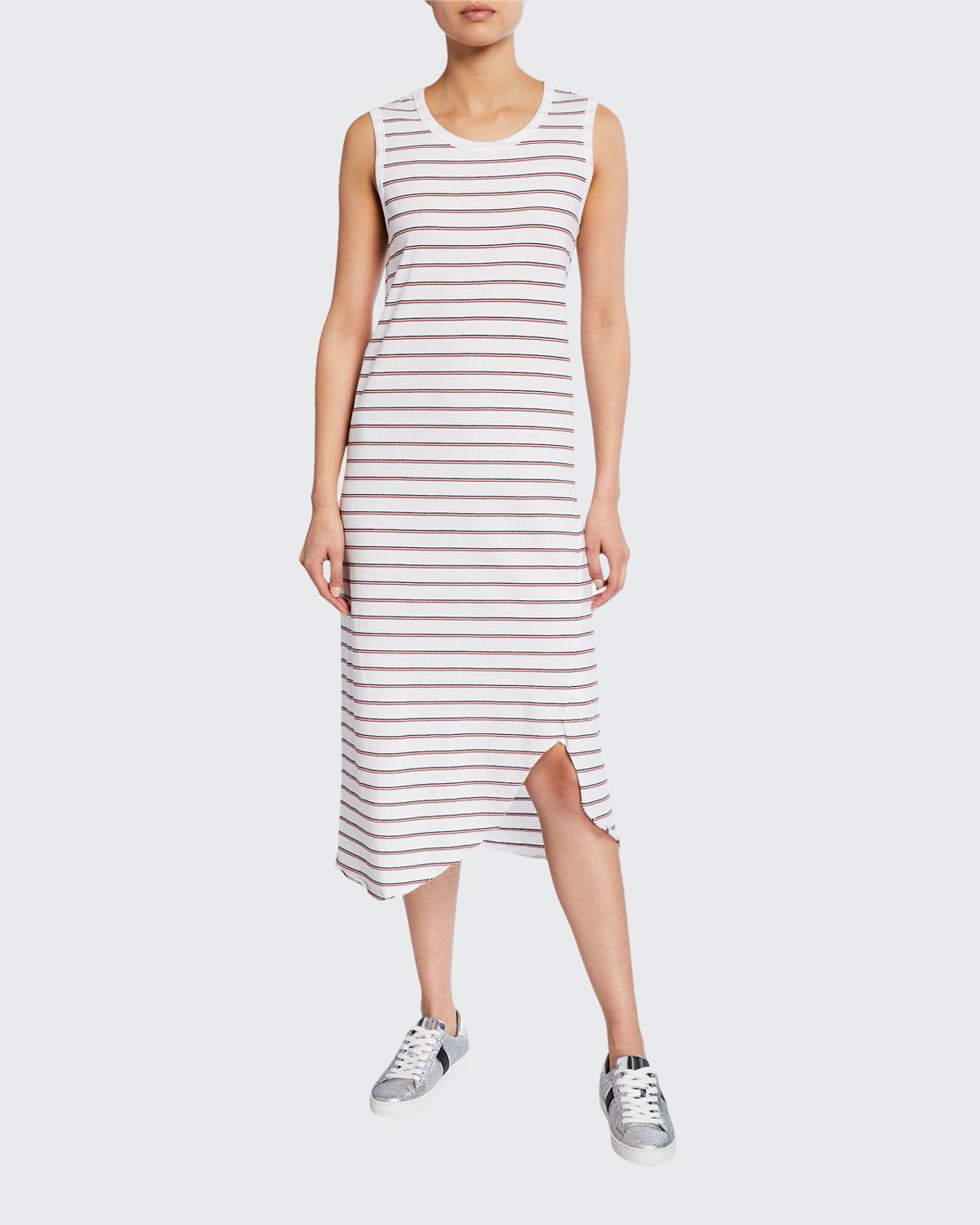 Frank & Eileen Tee Lab Striped Asymmetric Jersey Tank Dress