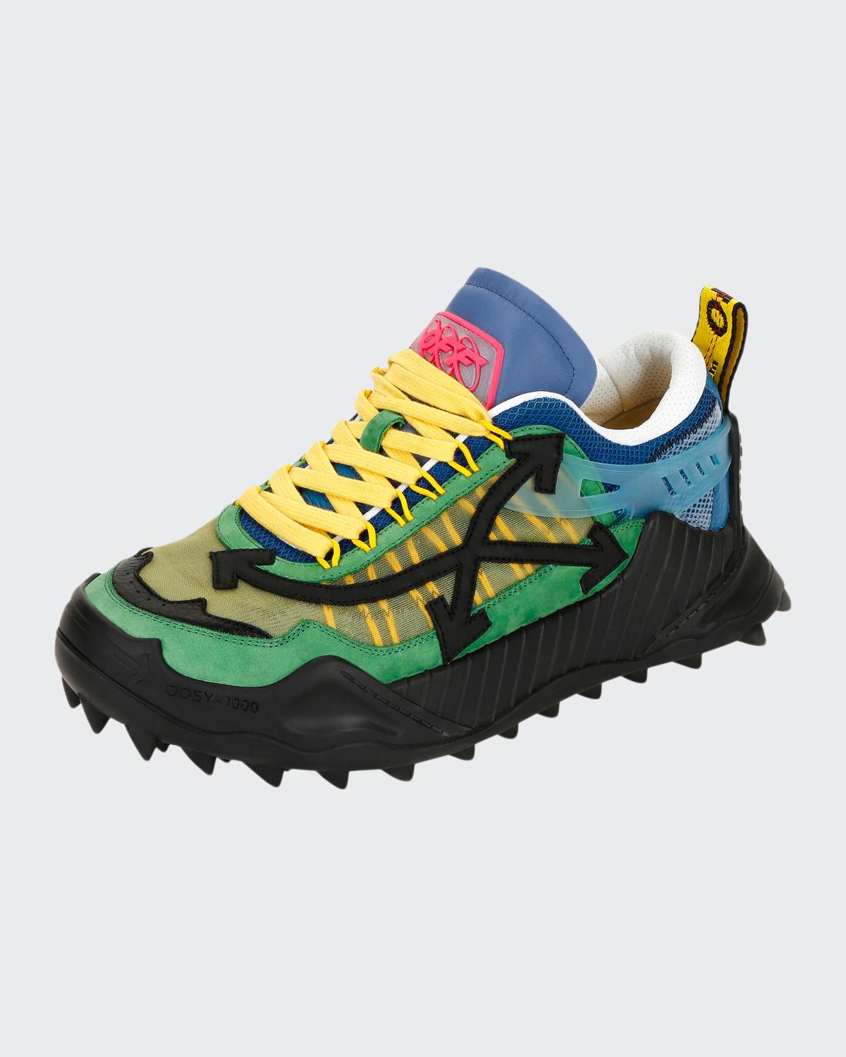 Off-White Men's Odsy-1000 Arrow Colorblock Sneakers, Dark Green