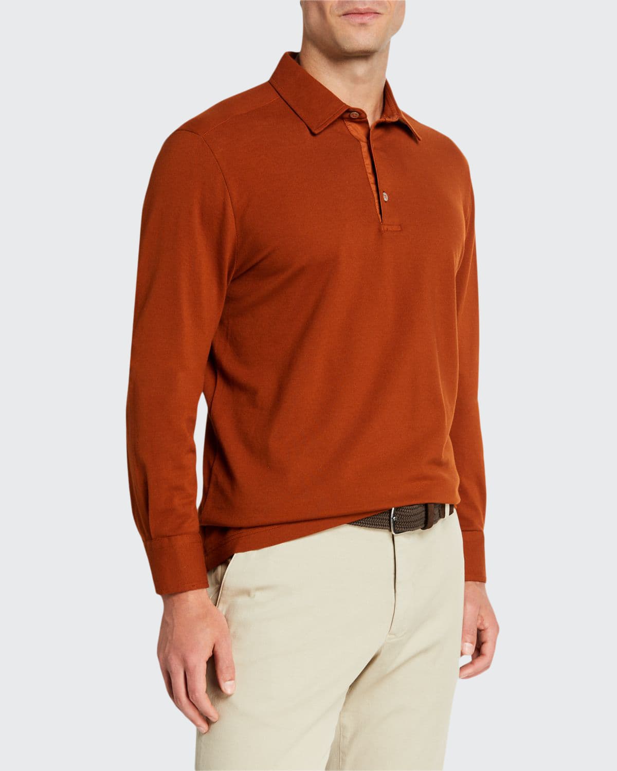 long sleeve pique polo