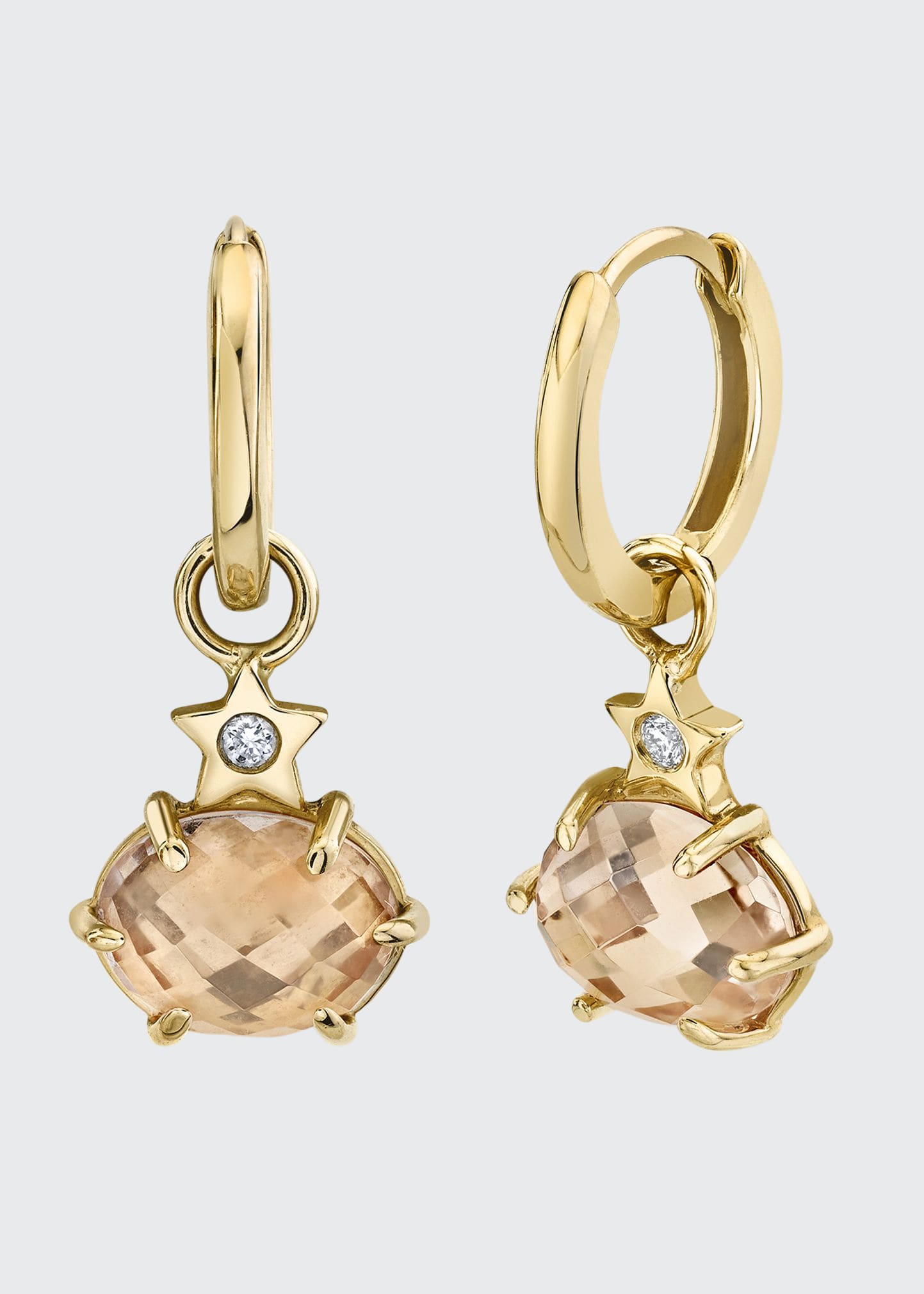 Andrea Fohrman Mini Cosmo Hoop Earrings in Morganite
