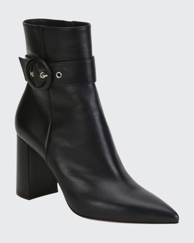 pointed toe buckle booties