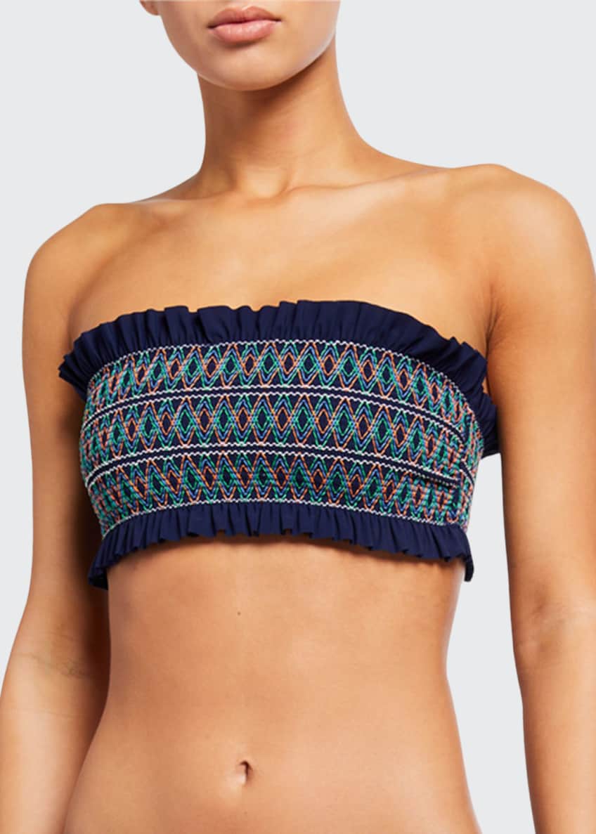 Costa Smocked Bandeau Bikini Top