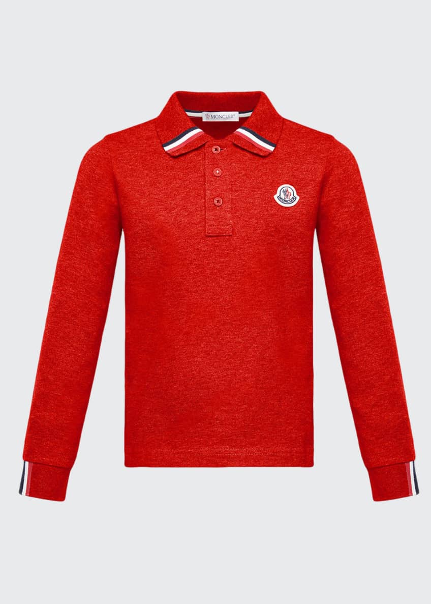 Long Sleeve Polo Half Button Shirt Red Size 4 6