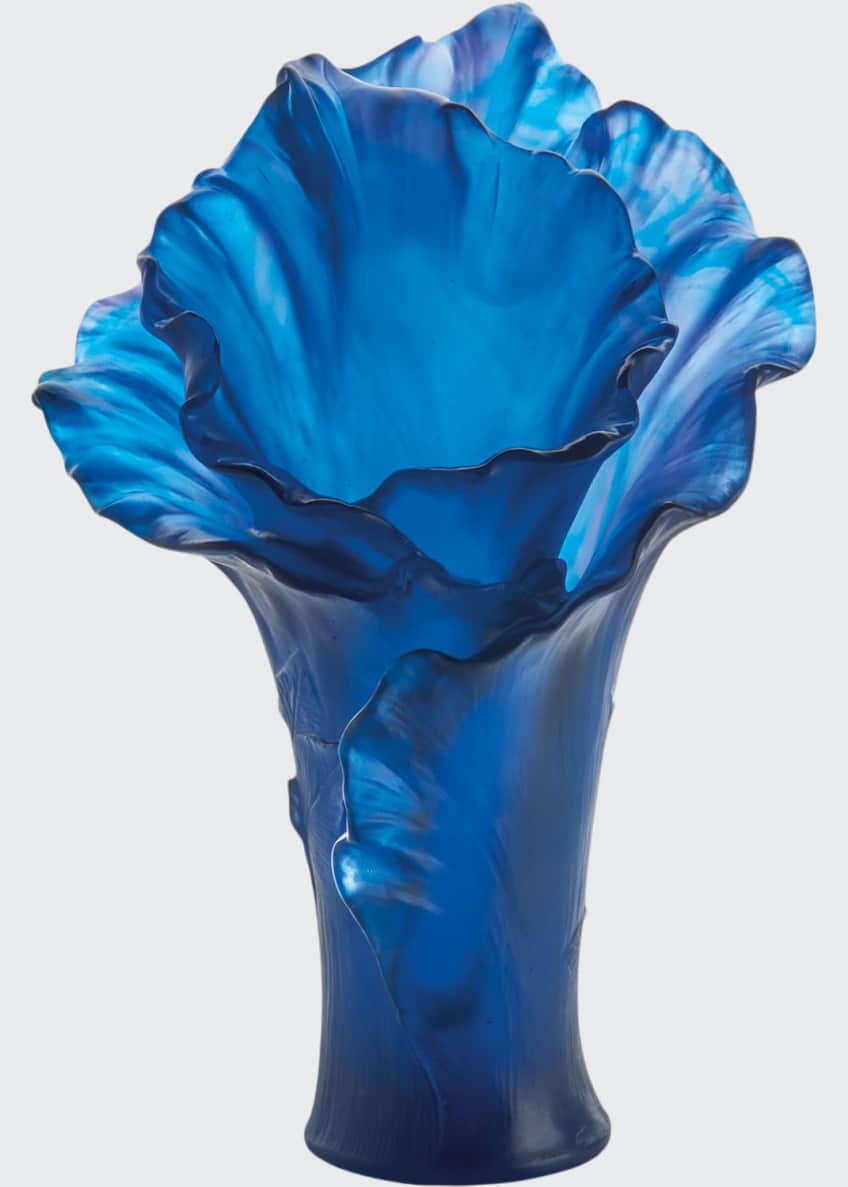 Daum Blue Tulip Vase