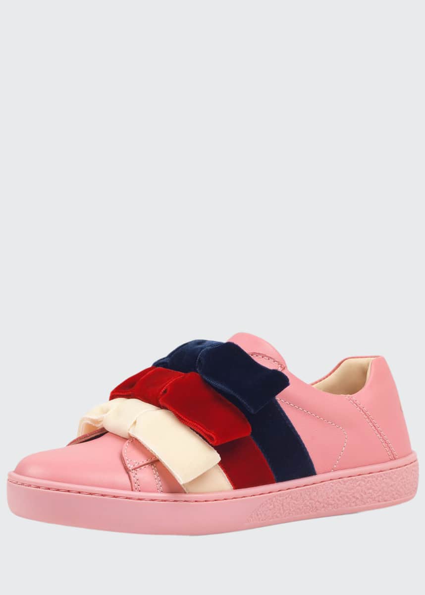 gucci velvet bow sneakers