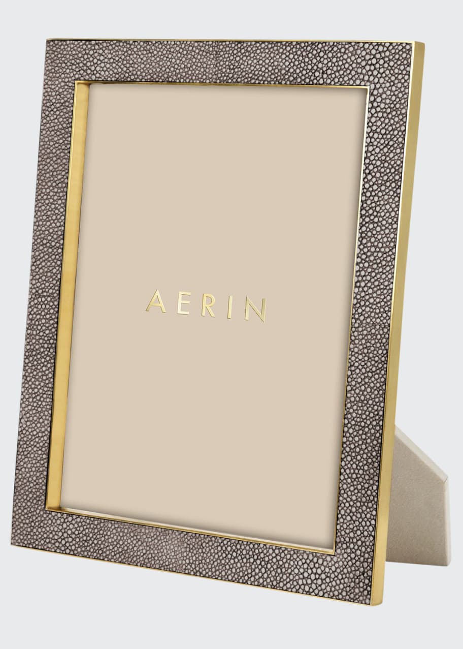 AERIN Chocolate Deco FauxShagreen 8" x 10" Picture Frame Bergdorf