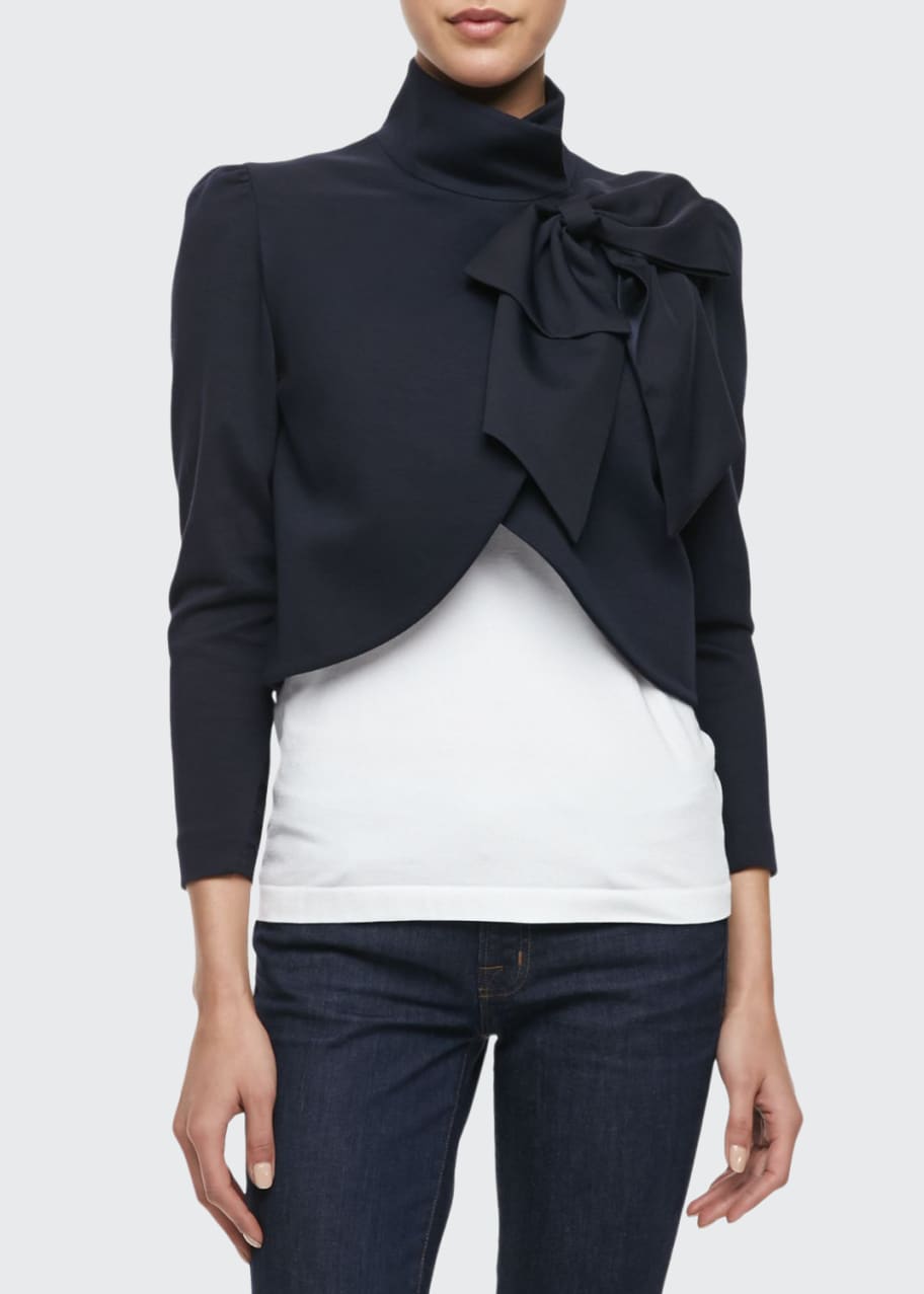 Alice and olivia addison bow jacket top