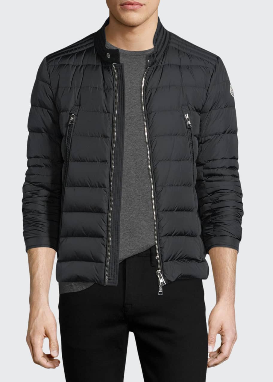 Moncler Amiot Short Moto Puffer Jacket - Bergdorf Goodman