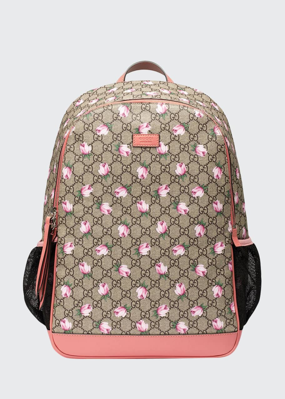 GUCCI GG Supreme Monogram Rose Backpack Diaper Bag Pink 273098