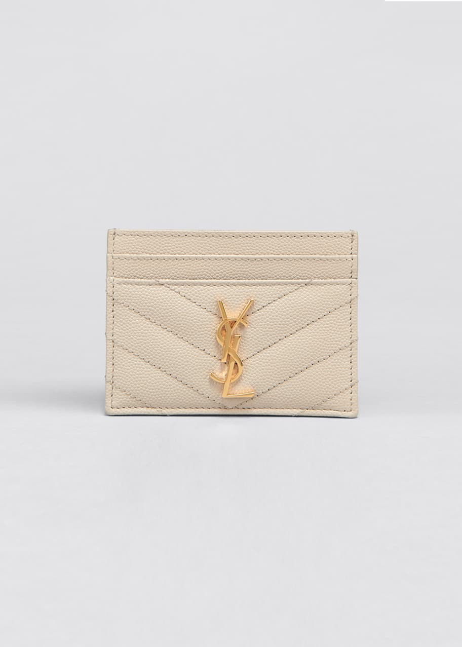 Saint Laurent Monogram YSL Matelasse Leather Card Case Bergdorf