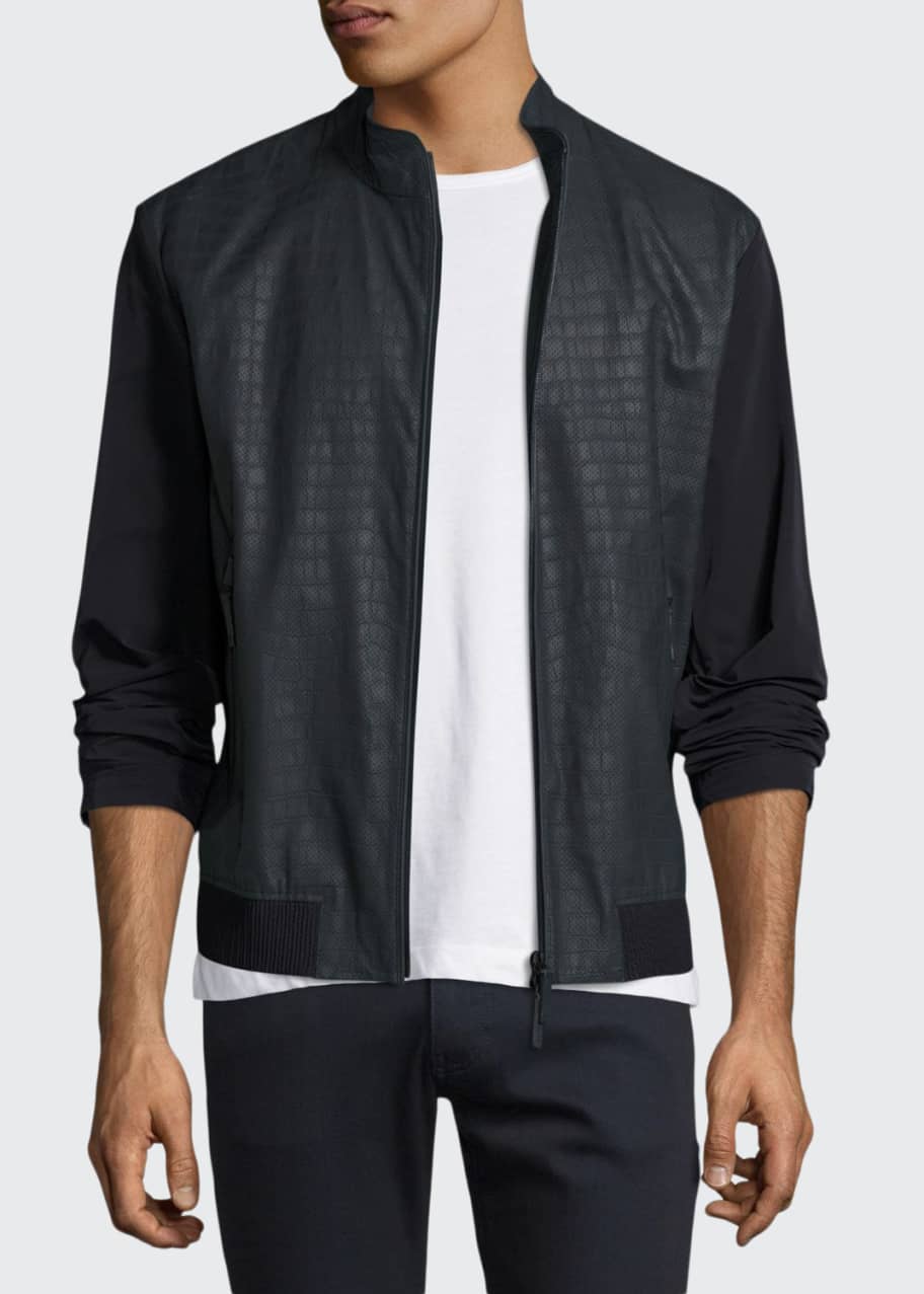 Armani collezioni leather jacket mens hotsell