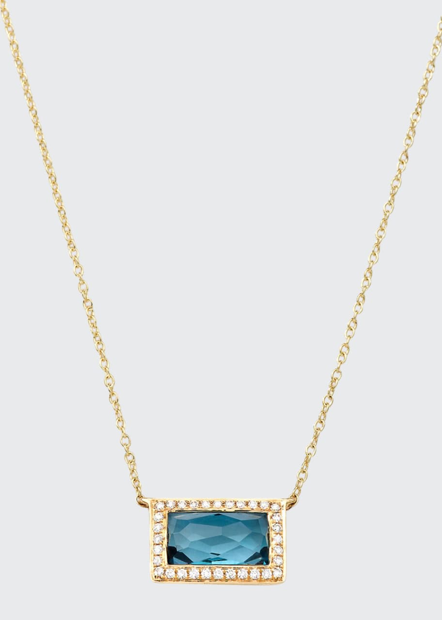 Image 1 of 1: 18k Gold Gelato Medium Baguette Topaz Necklace with Diamonds