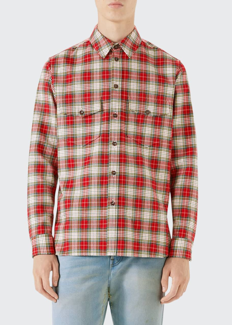 Gucci Plaid Button-Down Shirt - Bergdorf Goodman