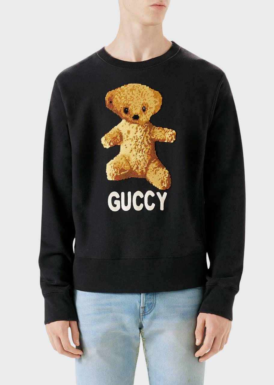 slachtoffer Staat lelijk Gucci Guccy Teddy Bear Sweatshirt - Bergdorf Goodman